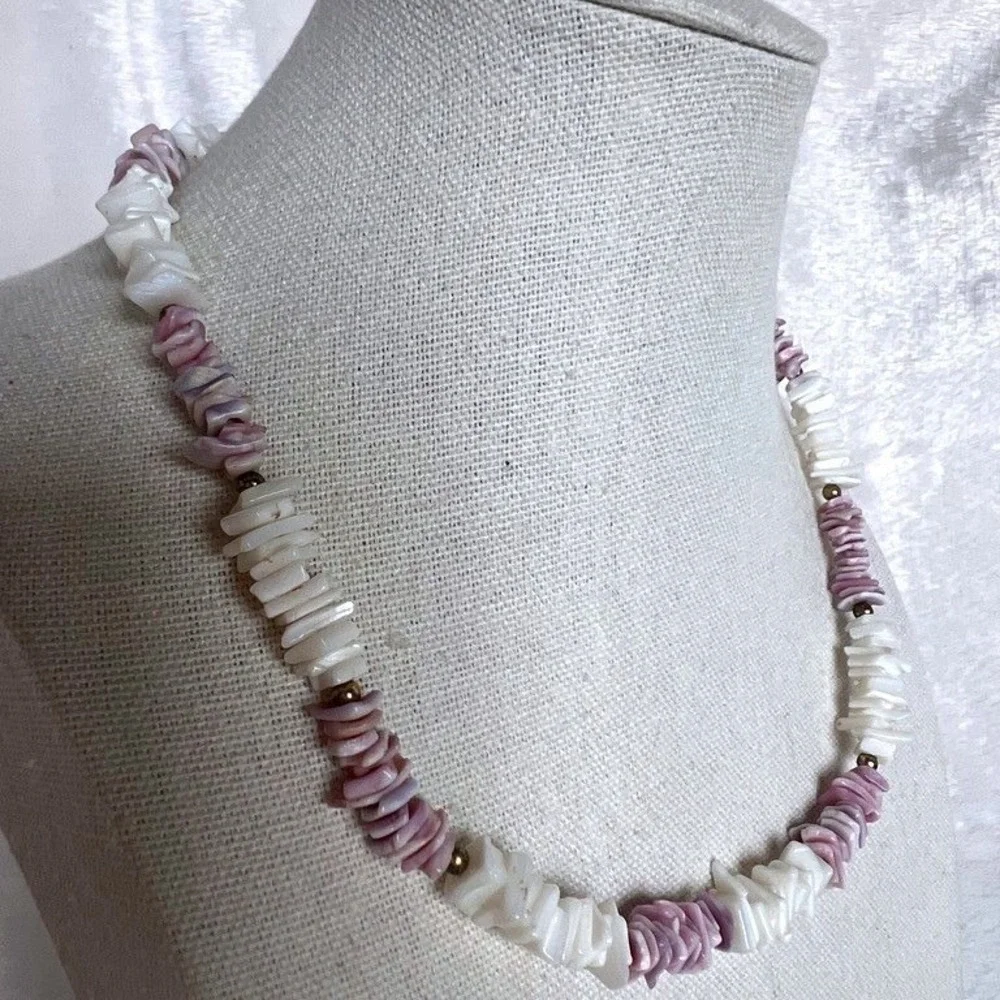 Purple‎ Shell Choker Necklace 16
